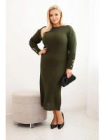Kasdienė plus size dydžio suknelė su mohera (Chaki)