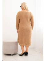 Kasdienė plus size dydžio suknelė su mohera (Šviesiai ruda)