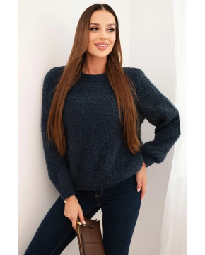 Moteriškas megztinis su mohera (Mėlynas)