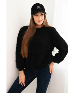 Moteriškas megztinis su mohera (Juodas)