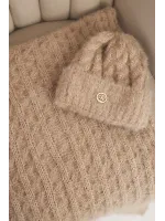 Moteriškas kepurės ir šaliko komplektas (Šviesiai rudas)