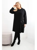 Šventinė plus size dydžio suknelė (Juoda)