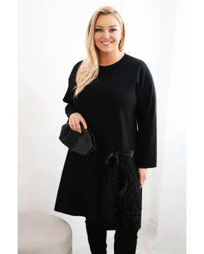 Šventinė plus size dydžio suknelė (Juoda)