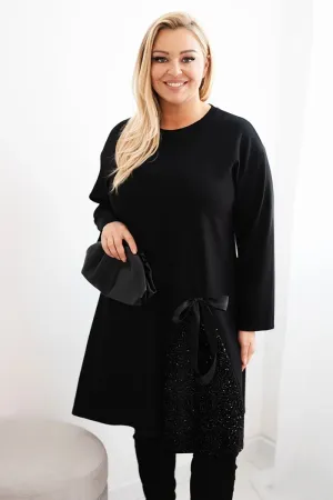 Šventinė plus size dydžio suknelė (Juoda)