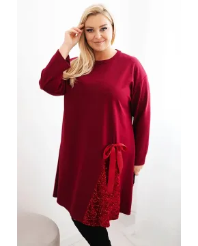 Šventinė plus size dydžio suknelė (Bordo)