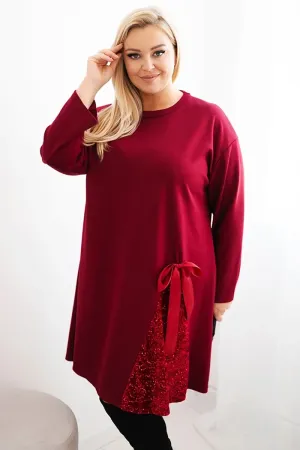 Šventinė plus size dydžio suknelė (Bordo)