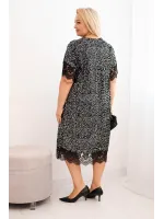 Plus Size dydžio suknelė su blizgučiais (Sidabrinė)