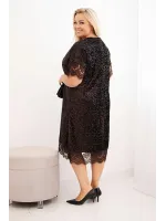 Plus Size dydžio suknelė su blizgučiais (Ruda)