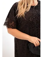 Plus Size dydžio suknelė su blizgučiais (Ruda)