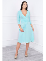 Suknelė su iškirpte nėščiosioms su 3/4 rankovėmis (Mėtos spalvos)