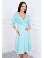 Suknelė su iškirpte nėščiosioms su 3/4 rankovėmis (Mėtos spalvos)