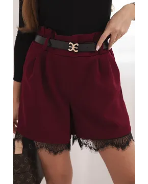 Puošnūs moteriški šortai (bordo)