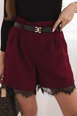 Puošnūs moteriški šortai (bordo)