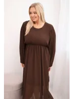 Ilga plus size dydžio suknelė (ruda)