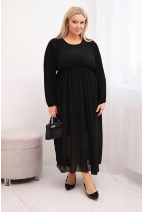 Ilga plus size dydžio suknelė (juoda)