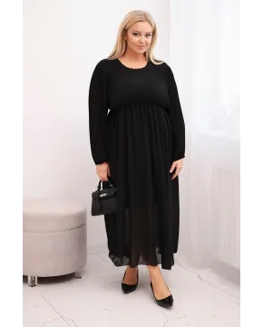 Ilga plus size dydžio suknelė (juoda)