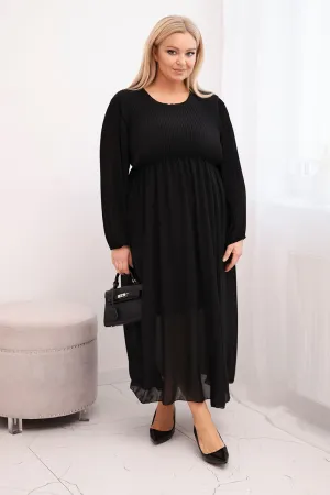 Ilga plus size dydžio suknelė (juoda)