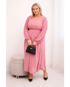 Ilga plus size dydžio suknelė (rožinė)