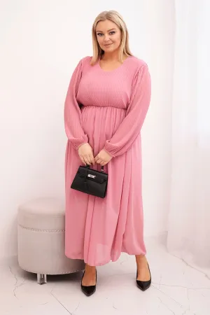 Ilga plus size dydžio suknelė (rožinė)