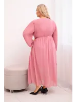 Ilga plus size dydžio suknelė (rožinė)