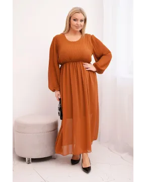 Ilga plus size dydžio suknelė (oranžinė)