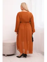 Ilga plus size dydžio suknelė (oranžinė)