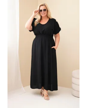 Vasarinė plus size dydžio suknelė (juoda)