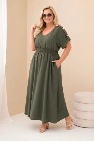 Vasarinė plus size dydžio suknelė (chaki)