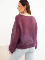 Moteriškas megztinis su 70% moheros (violetinis)