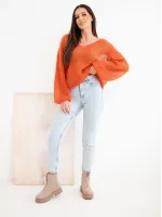 Moteriškas megztinis su 70% moheros (oranžinė)