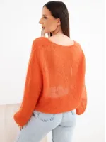 Moteriškas megztinis su 70% moheros (oranžinė)
