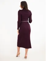 Moteriška suknelė aukštu kaklu (violetinė)