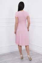 Suknelė su lengvai aptemta zona po krūtine, trumpomis rankovėmis (Šviesiai) (Rožinė)