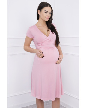 Suknelė su lengvai aptemta zona po krūtine, trumpomis rankovėmis (Šviesiai) (Rožinė) Suknelė su lengvai aptemta zona po krūtine, trumpomis rankovėmis (Šviesiai) (Rožinė)