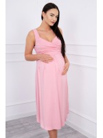 Suknelė su raišteliu nėščiosioms (Šviesiai rožinės spalvos)