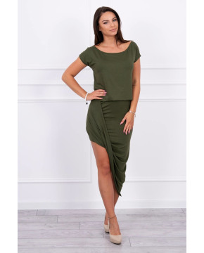 Proginė asimetriška suknelė (Chaki) Proginė asimetriška suknelė (Chaki)