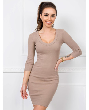 Aptempta suknelė moterims Rue Paris (smėlio spalvos)