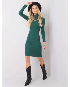 Suknelė aukštu kaklu Rue Paris (žalios spalvos)