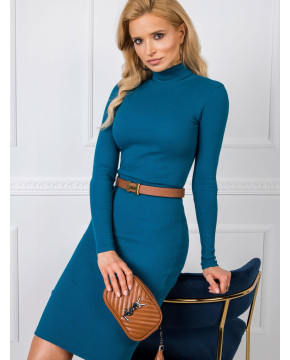 Suknelė aukštu kaklu Rue Paris (mėlynos spalvos)