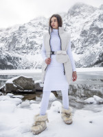 Suknelė aukštu kaklu Rue Paris (baltos spalvos)