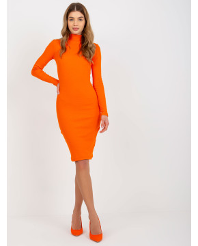 Suknelė aukštu kaklu Rue Paris (oranžinės spalvos)