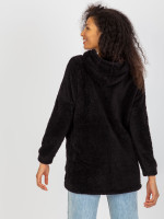 Teddy tipo džemperis su užtrauktuku ir kapišonu Rue Paris (juodos spalvos)