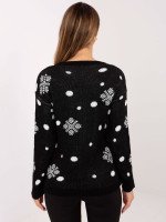 Kalėdinis megztinis moterims (Juodas)