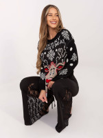 Kalėdinis megztinis moterims (Juodas)