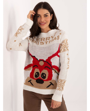 Kalėdinis megztinis moterims (Baltas)
