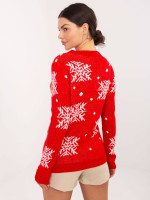 Kalėdinis megztinis moterims (Raudonas)