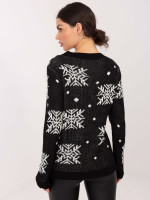 Kalėdinis megztinis moterims (Juodas)