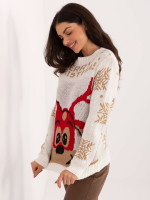 Kalėdinis megztinis moterims (Baltas)