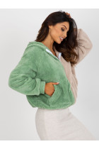 Džemperis su užtrauktuku ir kapišonu Relevance (žalios ir smėlio spalvų)
