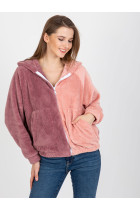 Džemperis su užtrauktuku ir kapišonu Relevance (tamsiai ir šviesiai rožinės spalvų)